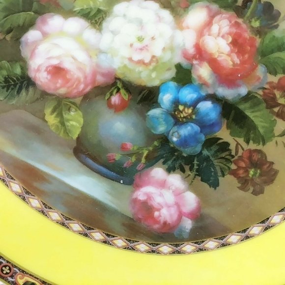 Decorative Plates Veronica Collection Formalites 2 Rose 1 Tulipe 1 Pivoine 8" - Picture 3 of 12